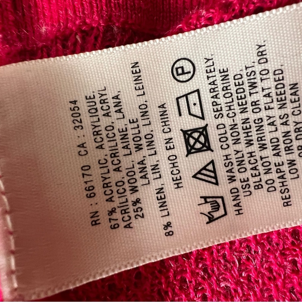 Anthropologie Moth orange and pink colorblock Pointelle Knit cardigan sweater XS - Picture 6 of 10